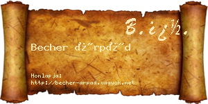 Becher Árpád névjegykártya